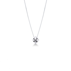 Moderne Weißgold-Damenkette mit Diamant-Anhänger