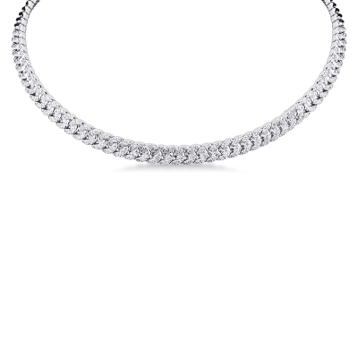 Choker Kette aus Weißgold mit Diamanten