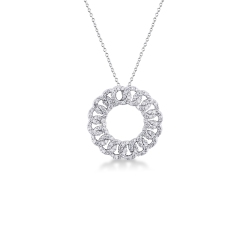 Diamant Kreis Anhänger aus Weißgold 18k