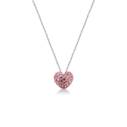 Herzkette mit rosa Saphiren Weißgold 750
