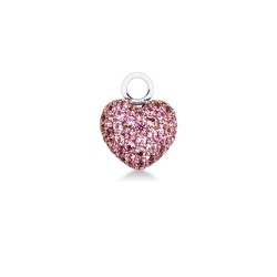 GV Charm Herzanhänger aus Weißgold 18K mit rosa Saphiren