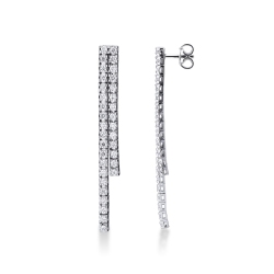 Hängende Weißgoldohrringe mit Diamanten