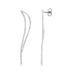 Designer Ohrhänger aus Weißgold 18K mit Diamanten