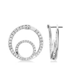 18K Weißgold doppelte Creolen mit Diamanten