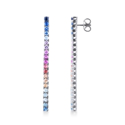 Ohrringe Weißgold mit Saphiren - Rainbow Kollektion