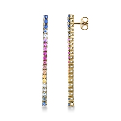 Saphir Ohrringe 18 K Gelbgold Rainbow Kollektion