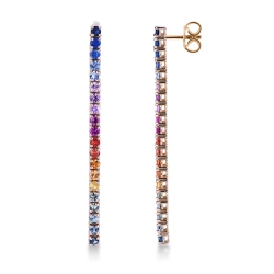 Saphir Ohrringe 18 K Roségold - Rainbow Kollektion