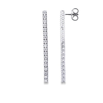 Diamant Tennis Ohrhänger Weißgold 18K