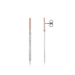 Ohrhänger aus Weißgold und Roségold 18K mit Diamanten
