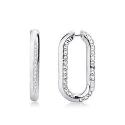 18k Weißgold ovale Diamant-Ohrringe