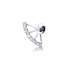 Einzelner Ohrring Damen Weißgold mit 8 Diamanten