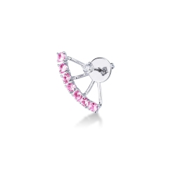 Einzelner Damenohrring mit rosa Saphiren und Brillanten