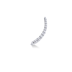 Weißgold einzelner Diamant-Ohrstecker linkes Ohr