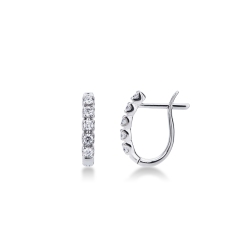 Ovale Ohrhänger aus 18K Weißgold mit Diamanten