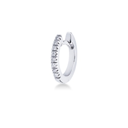 Einzelne Creole aus Weißgold 18k mit Diamanten