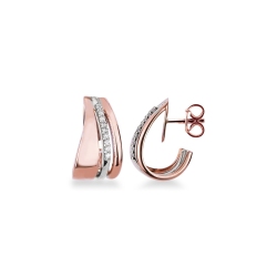 Ohrringe aus Roségold und Weißgold 18K mit Diamanten