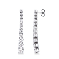 Hängende Ohrringe mit Diamanten aus 18K Weißgold