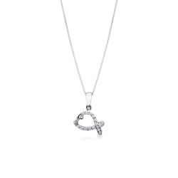 Weißgold Damenkette mit Diamant-Walfischanhänger