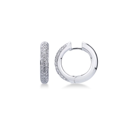 Weißgold Ohrringe Creolen mit Diamanten