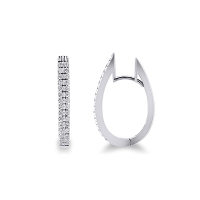 Ovale Creolen aus Weißgold mit Diamanten