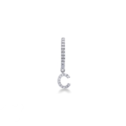 Weißgold 750 Ohrhänger mit Diamant Buchstabe C