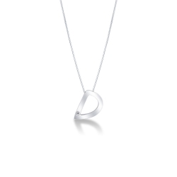 Initialen Kette D Weißgold und Diamanten