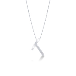 Kette Initialen T Weißgold und Diamanten