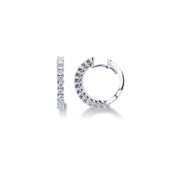 Creolen mit Diamanten aus 18K Weißgold