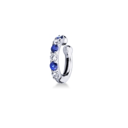 Weißgold 18k Earcuff mit blauen Saphiren und Brillanten