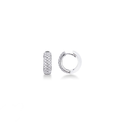 Creolen aus 18k Weißgold mit Diamanten in einer Pavé-Fassung