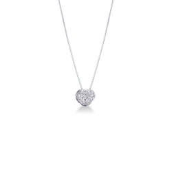 Weißgold 750 Herzkette aus Diamanten