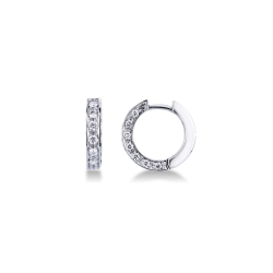 18K Weißgold Creolen mit Diamanten