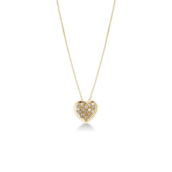 Halskette aus Gelbgold 18K mit Herz aus Brillanten