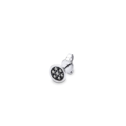 Einzelner Ohrring aus Weißgold 18K mit schwarzen Diamanten
