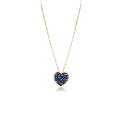 Roségold 18K Kette mit Herz aus blauen Saphiren