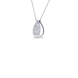 18K Weißgold-Halskette mit Diamant-Tropfen-Anhänger  2