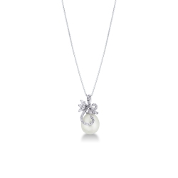 Weißgold Kette mit Perlenanhänger