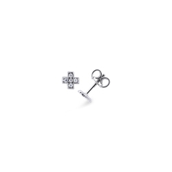 Kreuz Diamant-Ohrstecker Weißgold 750