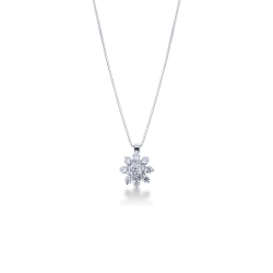 Blumenhalskette aus Weißgold mit Diamanten