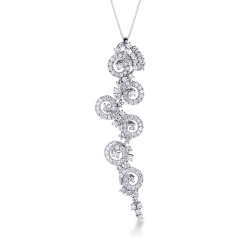 Damenkette aus 18k Weißgold mit Diamantanhänger