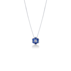 Kette aus Weißgold mit Blumen-Anhänger