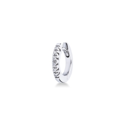 Weißgold 18k einzelne Creole mit Diamanten
