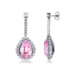 Rosa Saphir Ohrhänger mit Diamanten