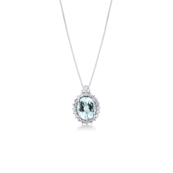 Weißgold 750 Aquamarin Kette