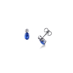 Ohrstecker mit blauen Saphiren und Diamanten Weißgold
