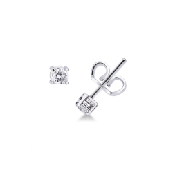 Runde Ohrstecker aus Weißgold 750 mit Diamanten