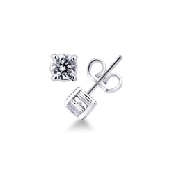 Runde Ohrringe aus Weißgold mit Diamanten