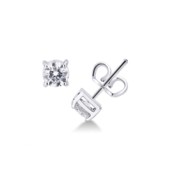 Diamant-Ohrringe im Brlllantschliff in18k Weißgold