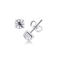 Einkarätige Diamant-Ohrstecker aus Weißgold 18K