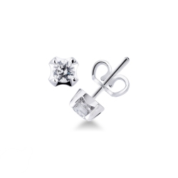 Puristische Weißgold -Ohrringe mit Diamanten